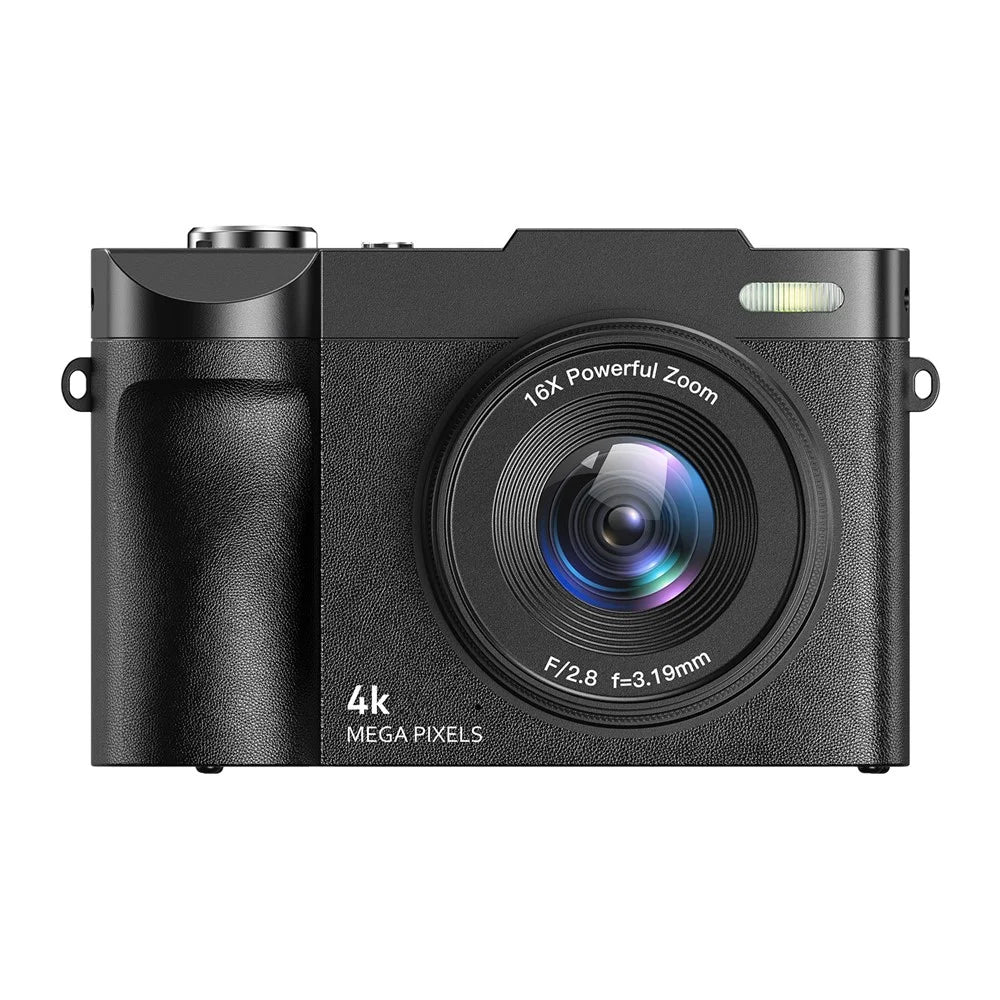 DC03 4K Digital Camera 50MP Ultra HD 16X Zoom 2.8 Inch IPS Flip Screen Photo Video Recorder for Vlog Photography - Black - 2