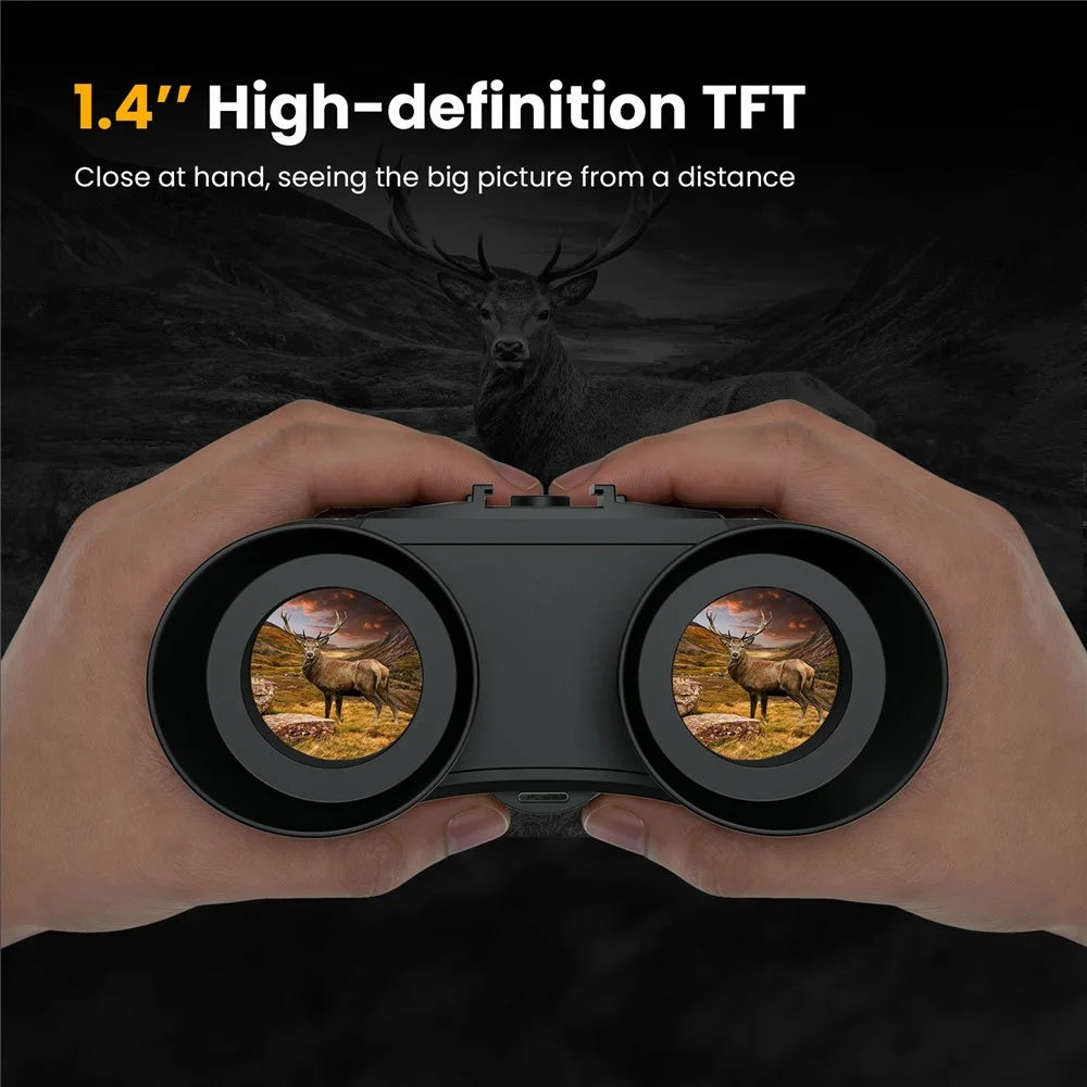 GTGUARD V6 Pro 4K Night Vision Binoculars with Precision Ranging Function Dual Mode 8X Digital Zoom 300m Range 1080P Recording Digital Telescope for Hunting - Black - 4