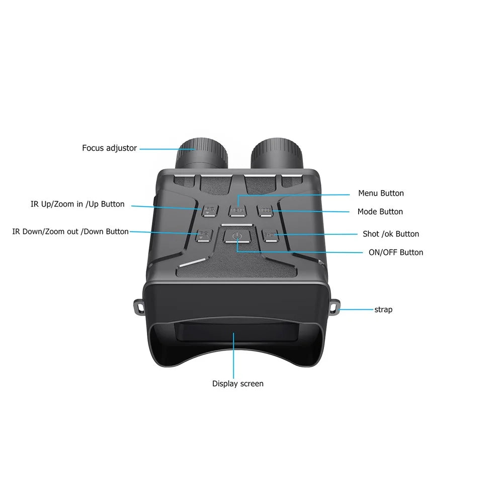 A1 Plus 2K HD Binocular Infrared Night Vision 4X Optical Zoom Infrared Spotlight Telescope with Screw Adapter for Bird Watching Concert Hunting - 2