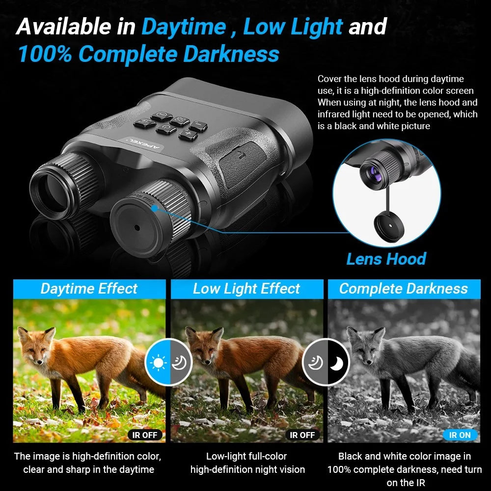 APEXEL APL-NV008 12X Digital Zoom IR Night Vision Binoculars Multi-Layer Coated Night Vision Device with 5 IR Level Adjustable - 5