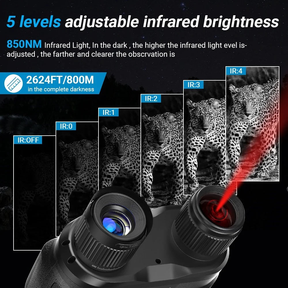 APEXEL APL-NV008 12X Digital Zoom IR Night Vision Binoculars Multi-Layer Coated Night Vision Device with 5 IR Level Adjustable - 6