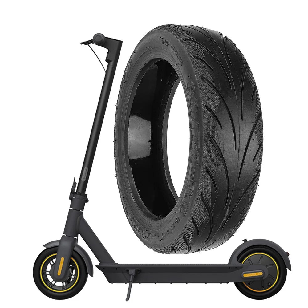 For Ninebot MAX G30 Electric Scooter Tires Solid Rubber Anti-explosion Wear-resistant Tire Replacement with Valve - 1