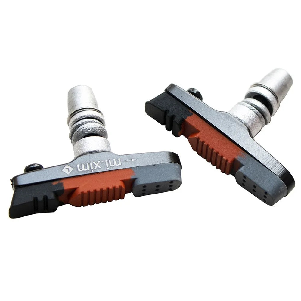 MI.XIM 1 Pair 55mm Bicycle Brake Non-Slip Block Rubber+Aluminum Alloy Road Mountain Bike Brake Pads - Black - 5