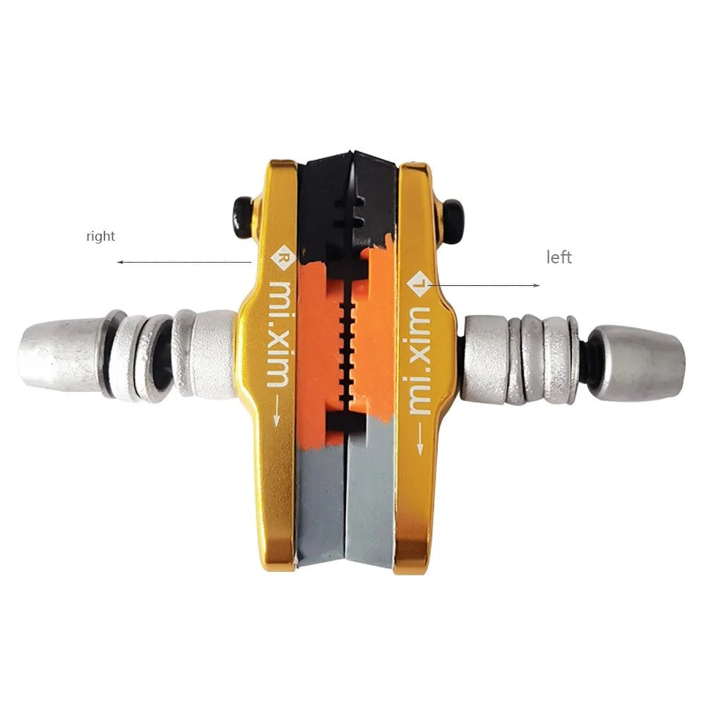 MI.XIM 1 Pair 55mm Bicycle Brake Non-Slip Block Rubber+Aluminum Alloy Road Mountain Bike Brake Pads - Black - 6