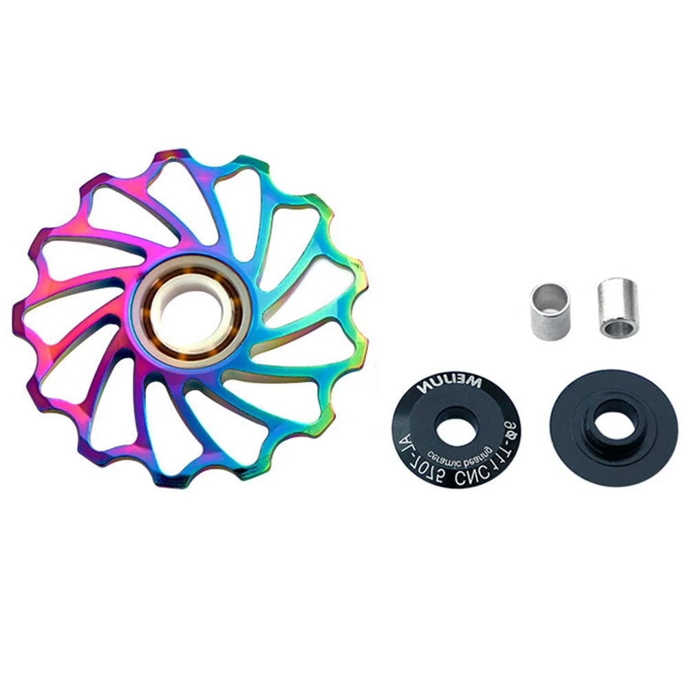 Mountain Bike Gear Derailleur Pulley Ceramic Bearing Aluminium Alloy Jockey Wheel Guide Pulley Wheel - Colorful-13T - 2