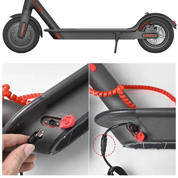 CITYNEYE Electric Scooter Charger 42V 2A E-Scooter Power Supply Charging Kit with 4 Convertor Lines - EU Plug - 4