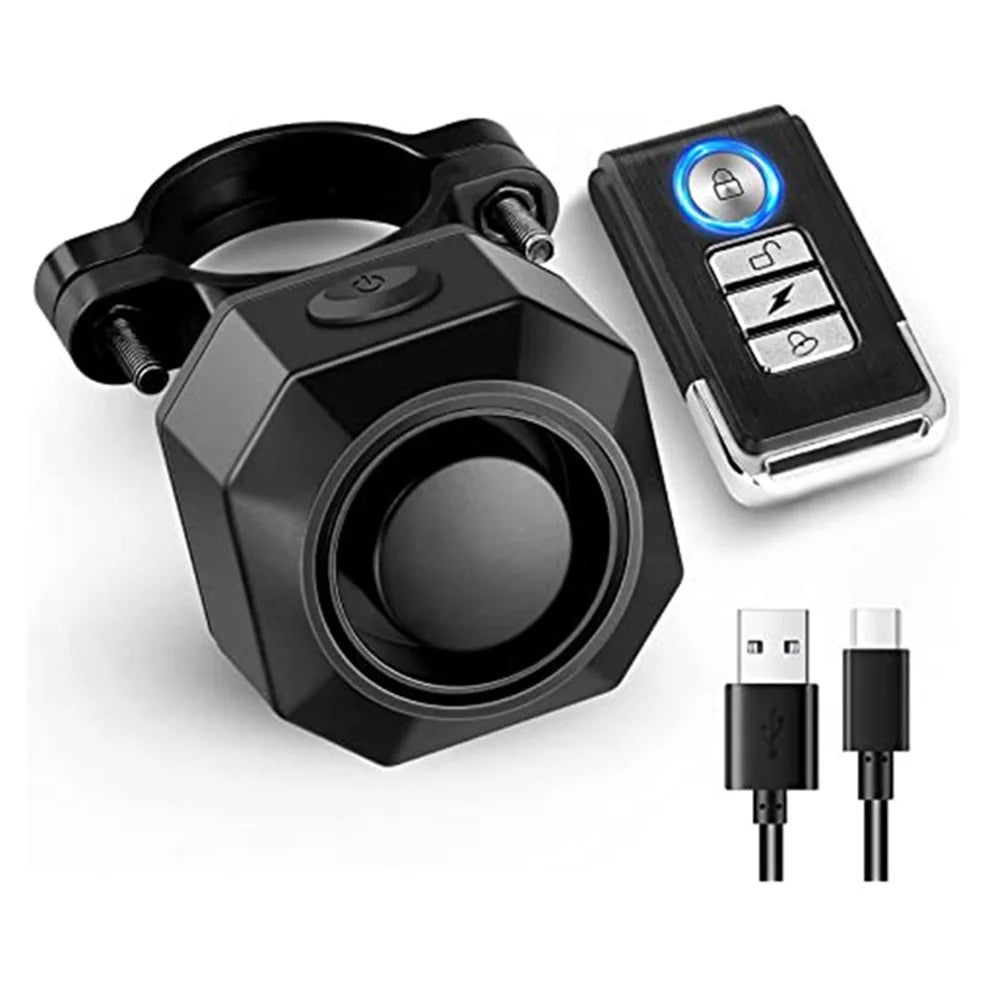 Wireless Bicycle Alarm USB Charging Bike Scooter Remote Control Anti-theft Detector Loud Sound Alarm - 2