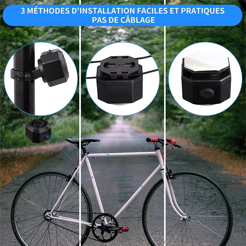 Wireless Bicycle Alarm USB Charging Bike Scooter Remote Control Anti-theft Detector Loud Sound Alarm - 4