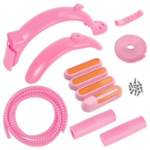 7Pcs / Pack For Xiaomi M365 / 1S / M365 Pro / M365 Pro 2 Electric Scooter Conversion Kit Rear Mudguard Brake Wheel Cover Replacement Accessory - Pink - 1