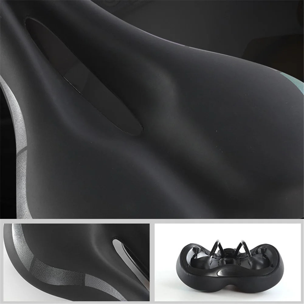 Waterproof PU Leather Bike Saddle Hollow Bicycle Cushion Shockproof Bike Seat Cover - 3