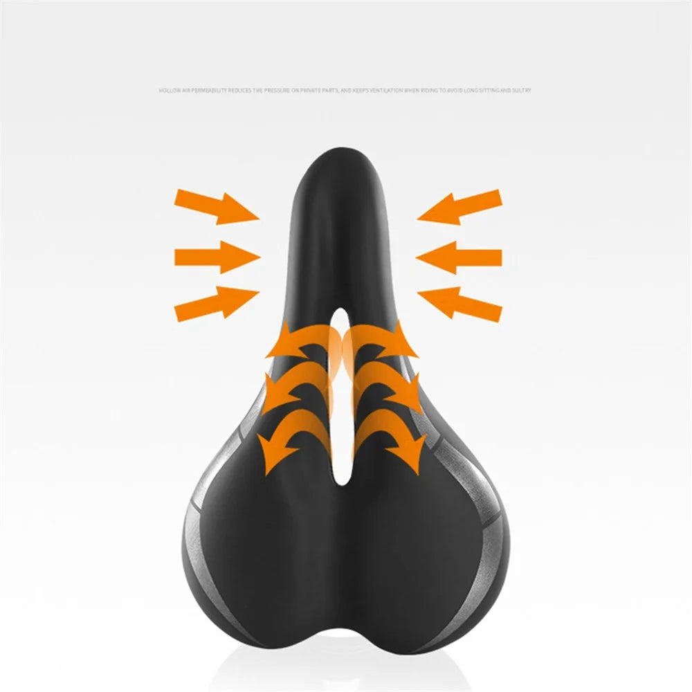 Waterproof PU Leather Bike Saddle Hollow Bicycle Cushion Shockproof Bike Seat Cover - 6