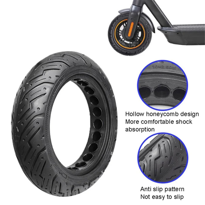 For Ninebot G30 Max Electric Scooter 10x2.5 Inch Solid Tire Rubber Anti-explosion E-Bike Replacement Wheel - 6