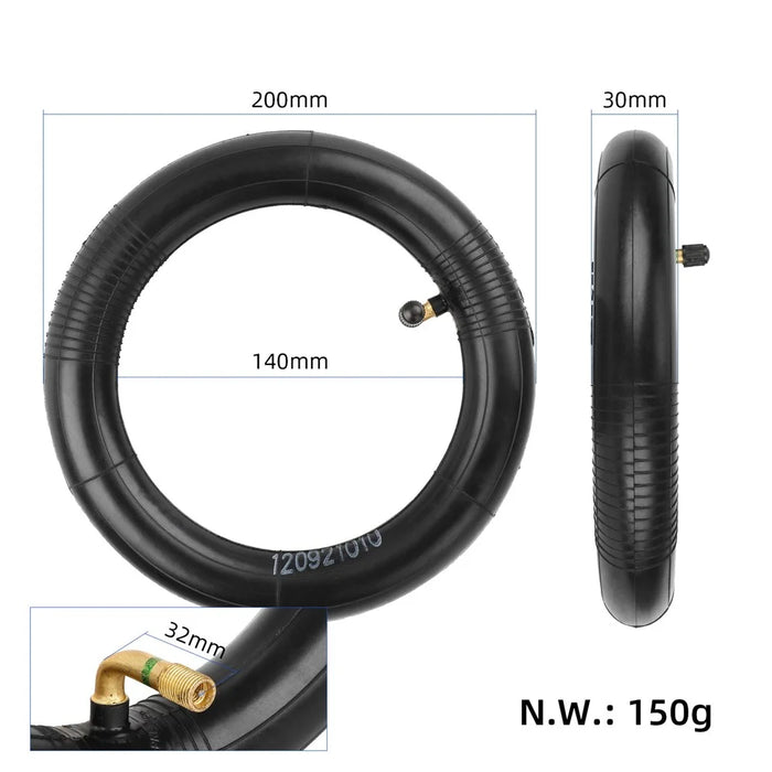 For VSETT 9 / 9+ / Zero 9 / Inokim Light 2 Scooters 8.5x3" Rubber Tyre Set with Angled Nozzle 81 / 2x2" Inner Tube - 7
