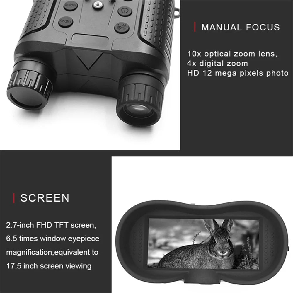 NV8160 Head Mounted Night Vision 8X Digital Zoom Hands-free Tactical Helmet Goggles 1080P HD Infrared Binoculars - 5