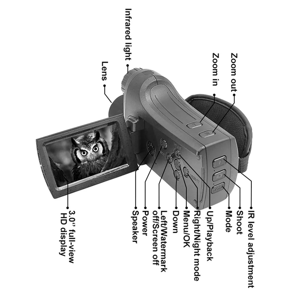 NV2186 Handheld Camcorder 8X Digital Zoom Camera Recorder Infrared Night Vision Camera for Hunting - 7