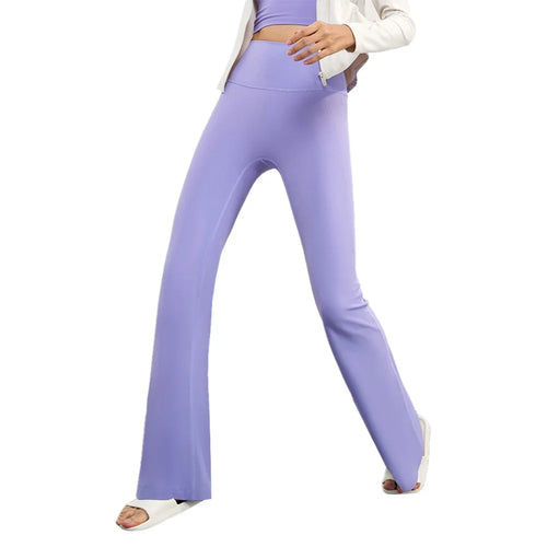 CX1597 Bootcut Yoga Pants NULS FREE High Waist Flared Leggings Workout Bootleg Trousers - Dark Purple / 4(S) - 1