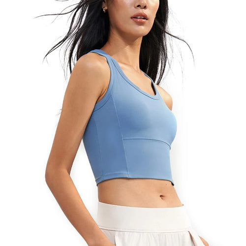 WX1578 Women Padded Sports Bra Nuls Yoga Crop Tops Vest - Blue / 4(S) - 1