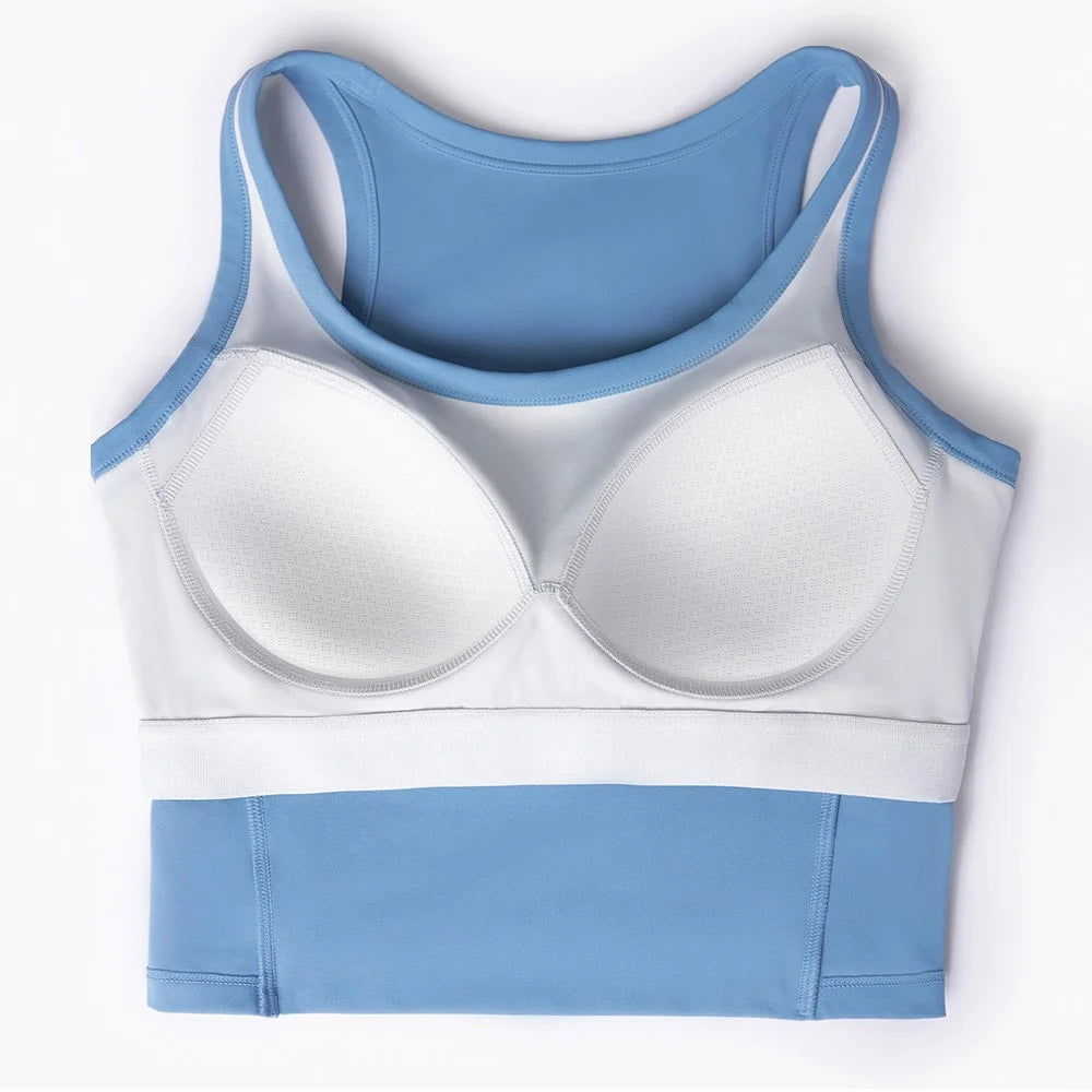 WX1578 Women Padded Sports Bra Nuls Yoga Crop Tops Vest - Blue / 4(S) - 3