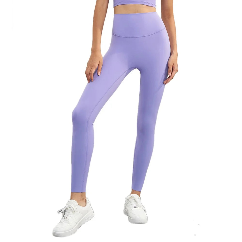 CK1507 High Waisted Gym Leggings Nuls Free Thickening Running Workout Yoga Jogging Pants - Dark Purple - 1
