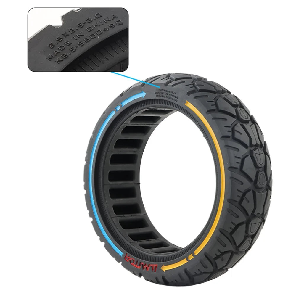 AIMITE 8.5 Inch Electric Scooter Rubber Tire Dual Color 56mm Tread Grooves Off-Road Solid Tire - 6