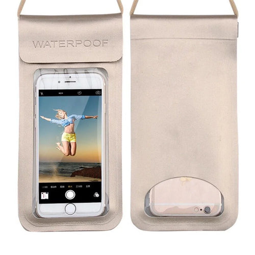 30m Depth Waterproof Bag Highly Sealed Touch Screen Phone Pouch for iPhone Samsung Huawei etc. - Gold - 1