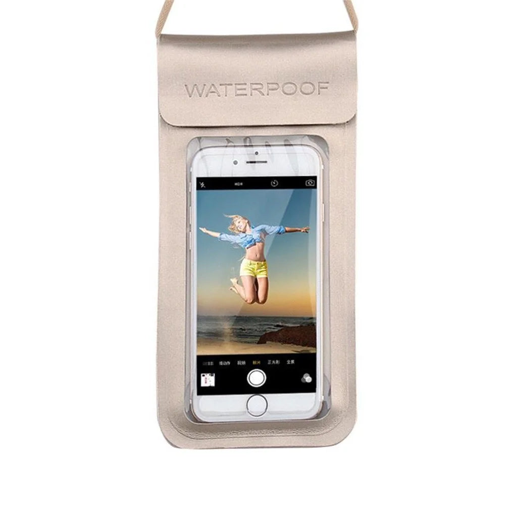 30m Depth Waterproof Bag Highly Sealed Touch Screen Phone Pouch for iPhone Samsung Huawei etc. - Gold - 2