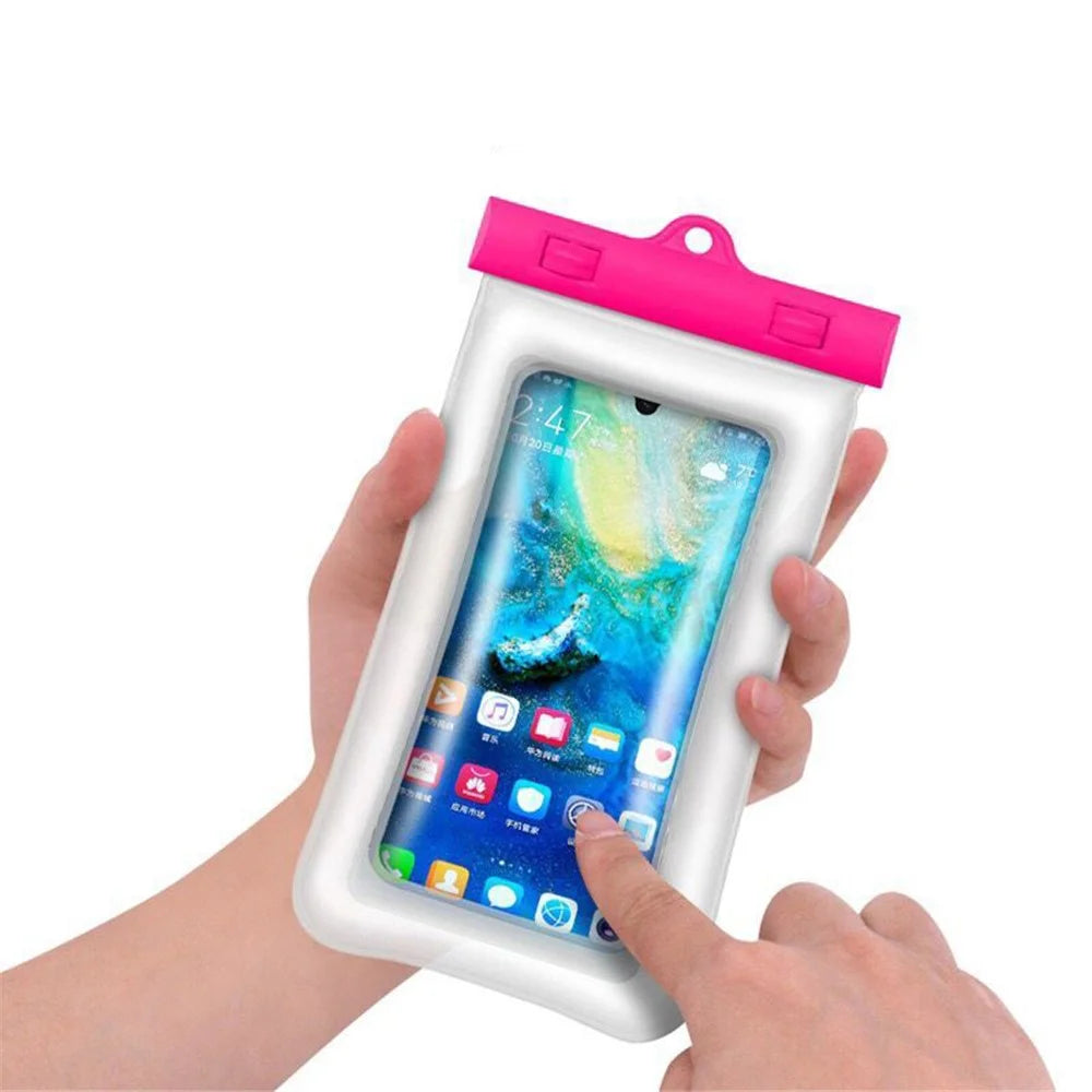 30M Deep IPX8 Waterproof Airbag TPU Floating Phone Bag for Under 6.4 inch Mobile Phones - Rose - 2