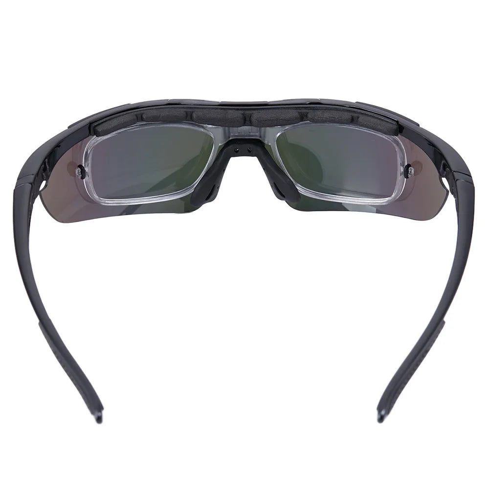 WEST BIKING Motorcycle Bike Riding Glasses Multilayer Mirror Lens Powersports Sunglasses Goggles - Black - 7