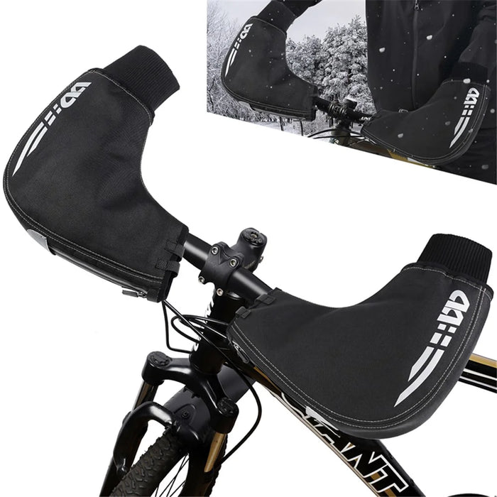 WEST BIKING Sports Cycling Bike Gloves Windproof Thickened Bike Motor Bar Covers Winter Thermal Cover Bike Hand Warmer - Black - 1