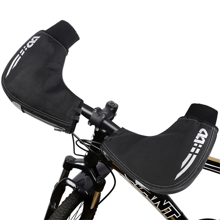 WEST BIKING Sports Cycling Bike Gloves Windproof Thickened Bike Motor Bar Covers Winter Thermal Cover Bike Hand Warmer - Black - 2
