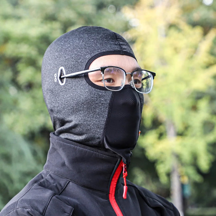 WEST BIKING Winter Thermal Cycling Headgear Windproof Mask Scarf with Reflective Glasses Hole - Black - 5