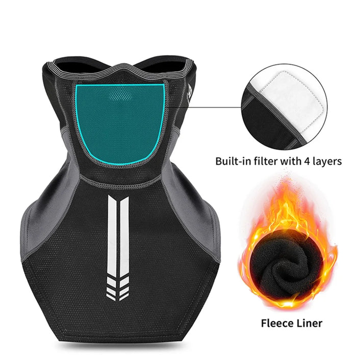WEST BIKING Winter Thermal Cycling Mask Scarf Safety Reflective 4-filter Layers Multi-function Riding Face Guard - 3