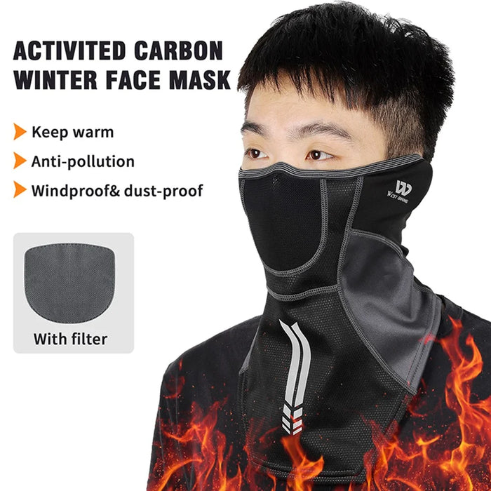WEST BIKING Winter Thermal Cycling Mask Scarf Safety Reflective 4-filter Layers Multi-function Riding Face Guard - 7