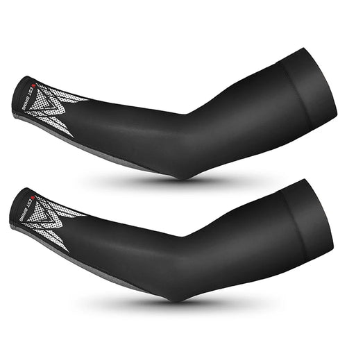 WEST BIKING YP0212125 1 Pair Unisex Ice Silk Cooling Sleeves Summer Sunscreen UV Protection Arm Sleeves - Black - 1