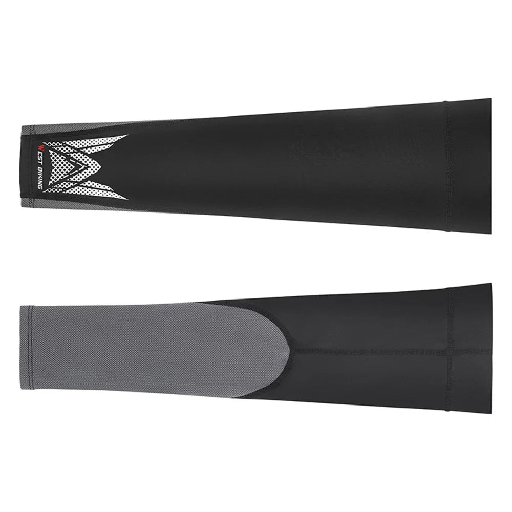WEST BIKING YP0212125 1 Pair Unisex Ice Silk Cooling Sleeves Summer Sunscreen UV Protection Arm Sleeves - Black - 2