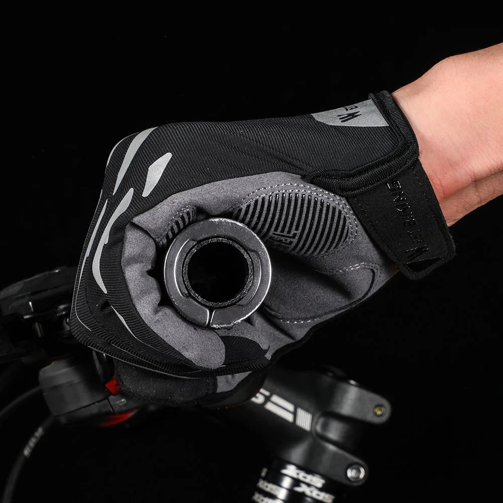 WEST BIKING Bicycle Gloves Touch Screen Reflective Anti-shock Cycling Mittens, Full Finger - L - 5
