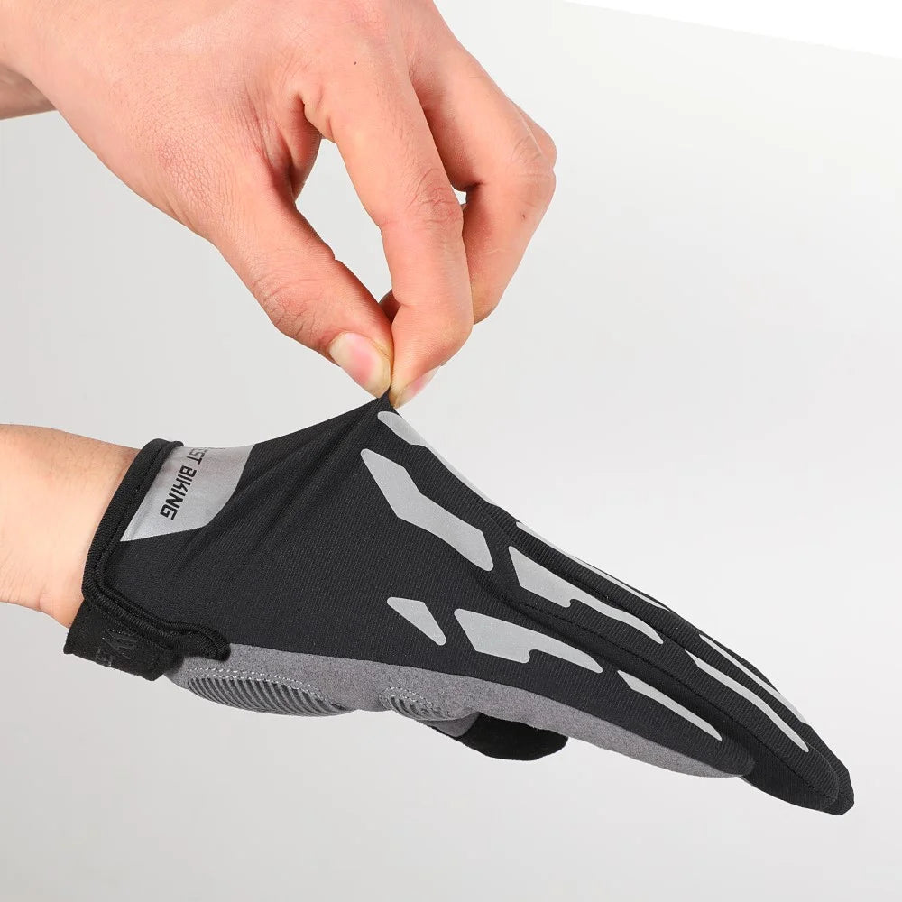 WEST BIKING Bicycle Gloves Touch Screen Reflective Anti-shock Cycling Mittens, Full Finger - L - 6