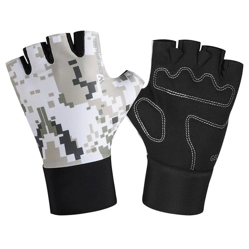 WEST BIKING YP0211248 Children Cycling Gloves Summer Half Finger Anti-Slip Bike Mittens - Camouflage Grey S - 1