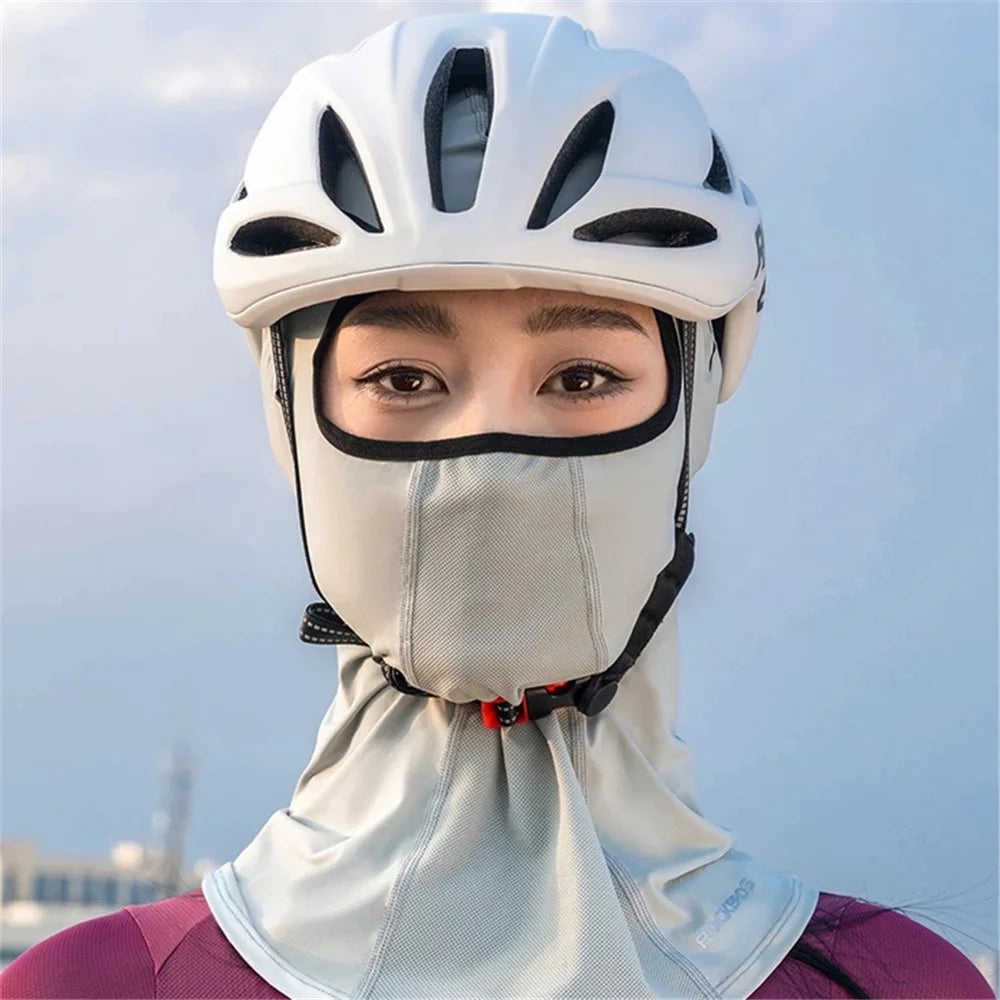ROCKBROS LF70878 Ice Silk Face Mask Neck Gaiter Summer Anti-UV Head Scarf - Light Grey - 6