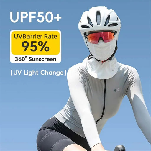 ROCKBROS LF70836 Photochromic Balaclava Hat Summer UV Protection Cycling Face Mask - White - 2