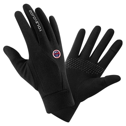 GOLOVEJOY DY51 Autumn Winter Windproof Mittens for Men Women Outdoor Sports Touch Screen Anti-Slip Gloves - Black / M - 1