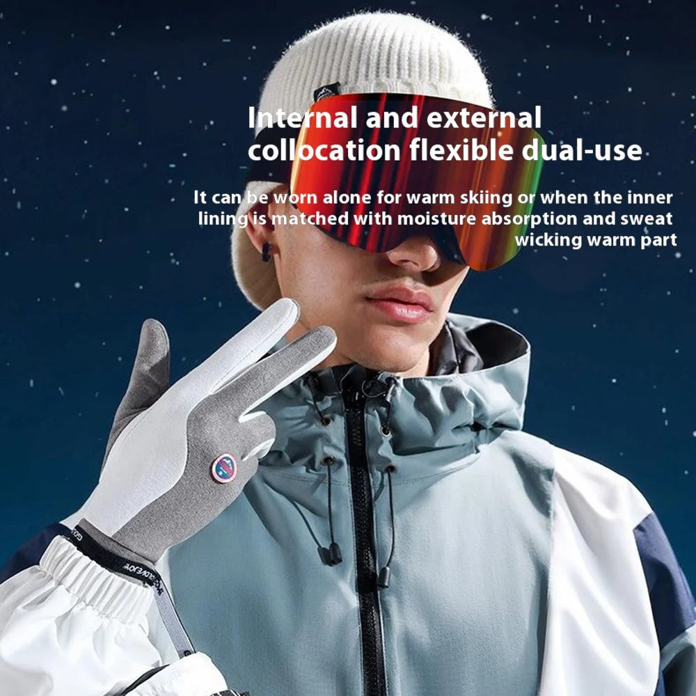 GOLOVEJOY DY51 Autumn Winter Windproof Mittens for Men Women Outdoor Sports Touch Screen Anti-Slip Gloves - Black / M - 2