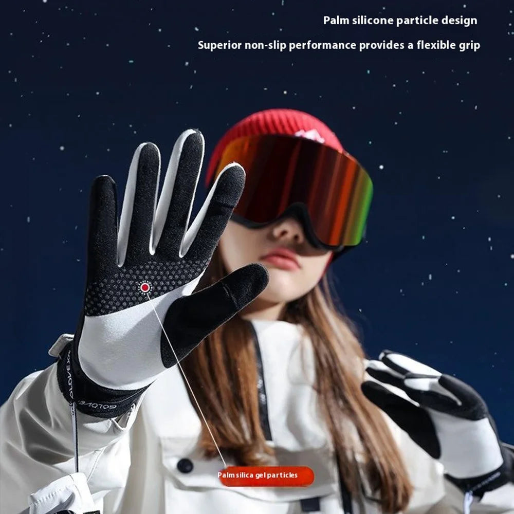 GOLOVEJOY DY51 Autumn Winter Windproof Mittens for Men Women Outdoor Sports Touch Screen Anti-Slip Gloves - Black / M - 5