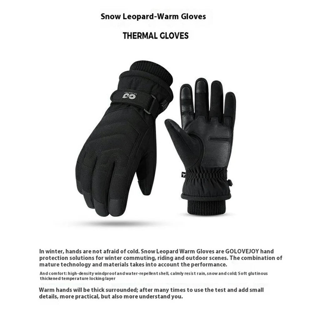GOLOVEJOY SK42 Winter Outdoor Cycling Gloves Waterproof Fleece Lined Touch Screen Mittens - Black L - 4