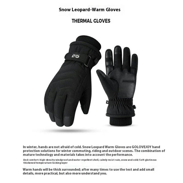 GOLOVEJOY SK42 Winter Outdoor Cycling Gloves Waterproof Fleece Lined Touch Screen Mittens - Black L - 4