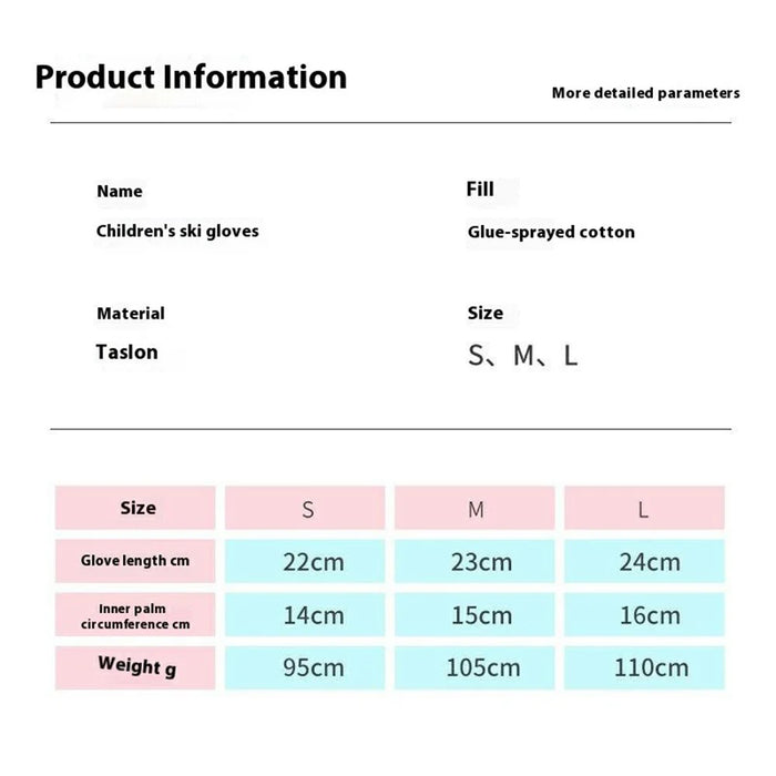 GOLOVEJOY DRST33 Winter Waterproof Cartoon Kids Ski Gloves Full Finger Mittens for Outdoor Activities - Spaceship S - 7
