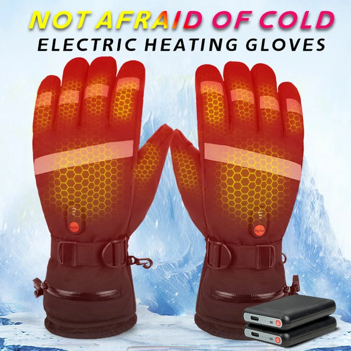 5803A02 Winter Electric Heated Gloves Waterproof Touch Screen Mittens with 4000mAh Battery (CE Certified) - 2