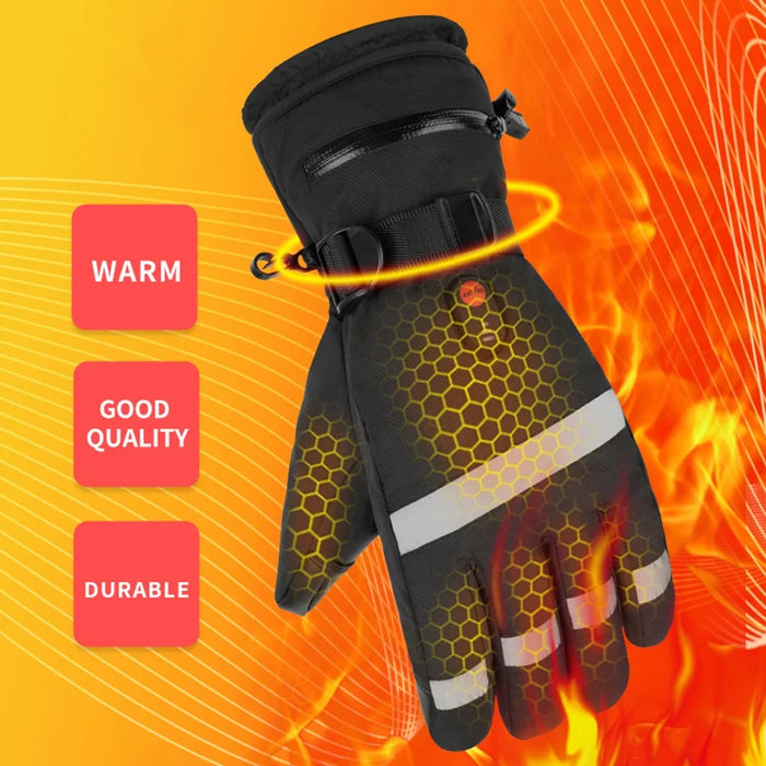 5803A02 Winter Electric Heated Gloves Waterproof Touch Screen Mittens with 5000mAh Battery (CE Certified) - 3