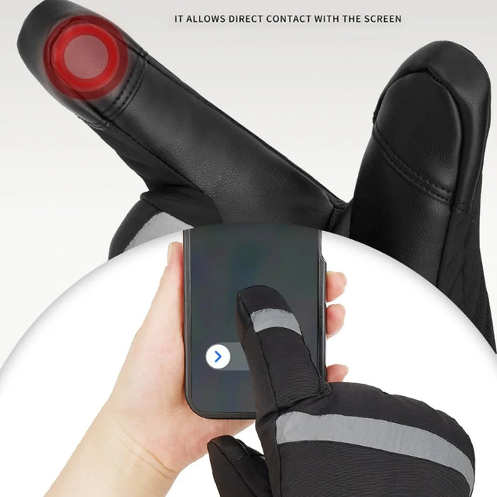 5803A02 Winter Electric Heated Gloves Waterproof Touch Screen Mittens with 5000mAh Battery (CE Certified) - 5