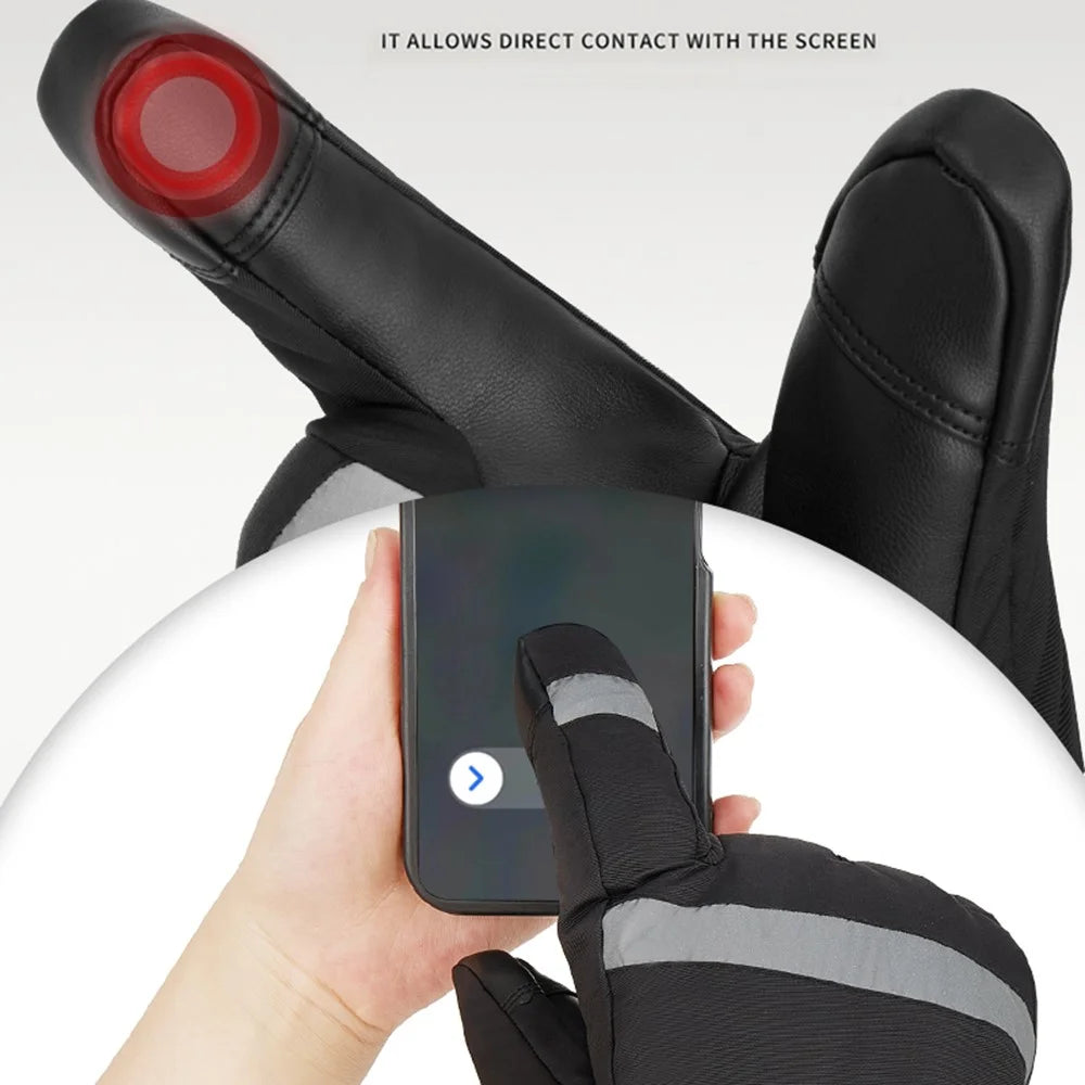 5803A02 Winter Electric Heated Gloves Waterproof Touch Screen Mittens with 6000mAh Battery (CE Certified) - 5